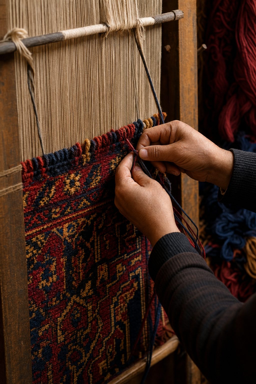 Traditional rug weaving