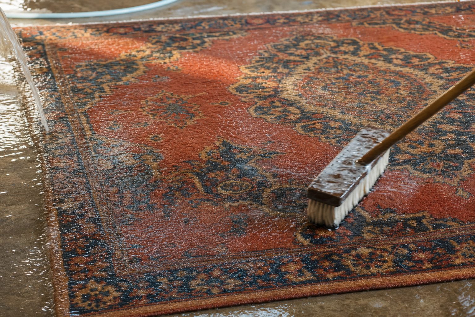 Hand rug washing