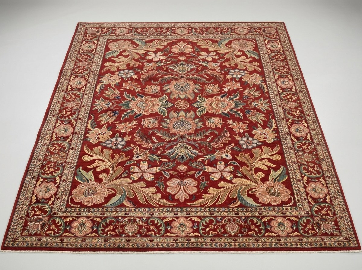Burgundy Floral Sarouk