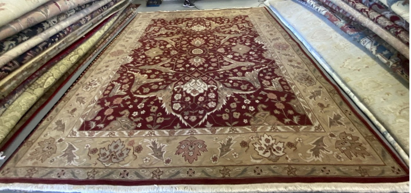Burgundy Tabriz Medallion