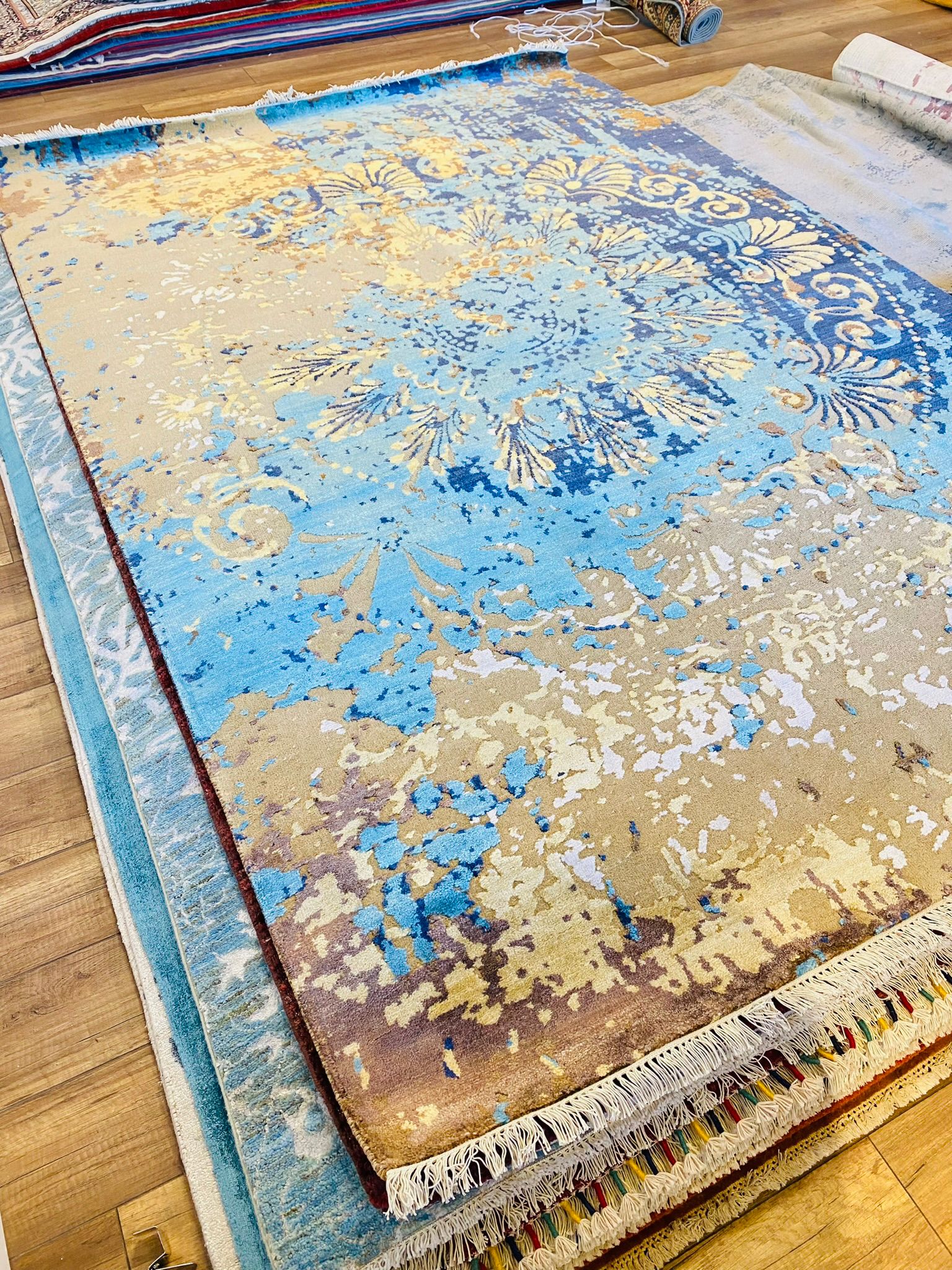 Modern Abstract Distressed Blue