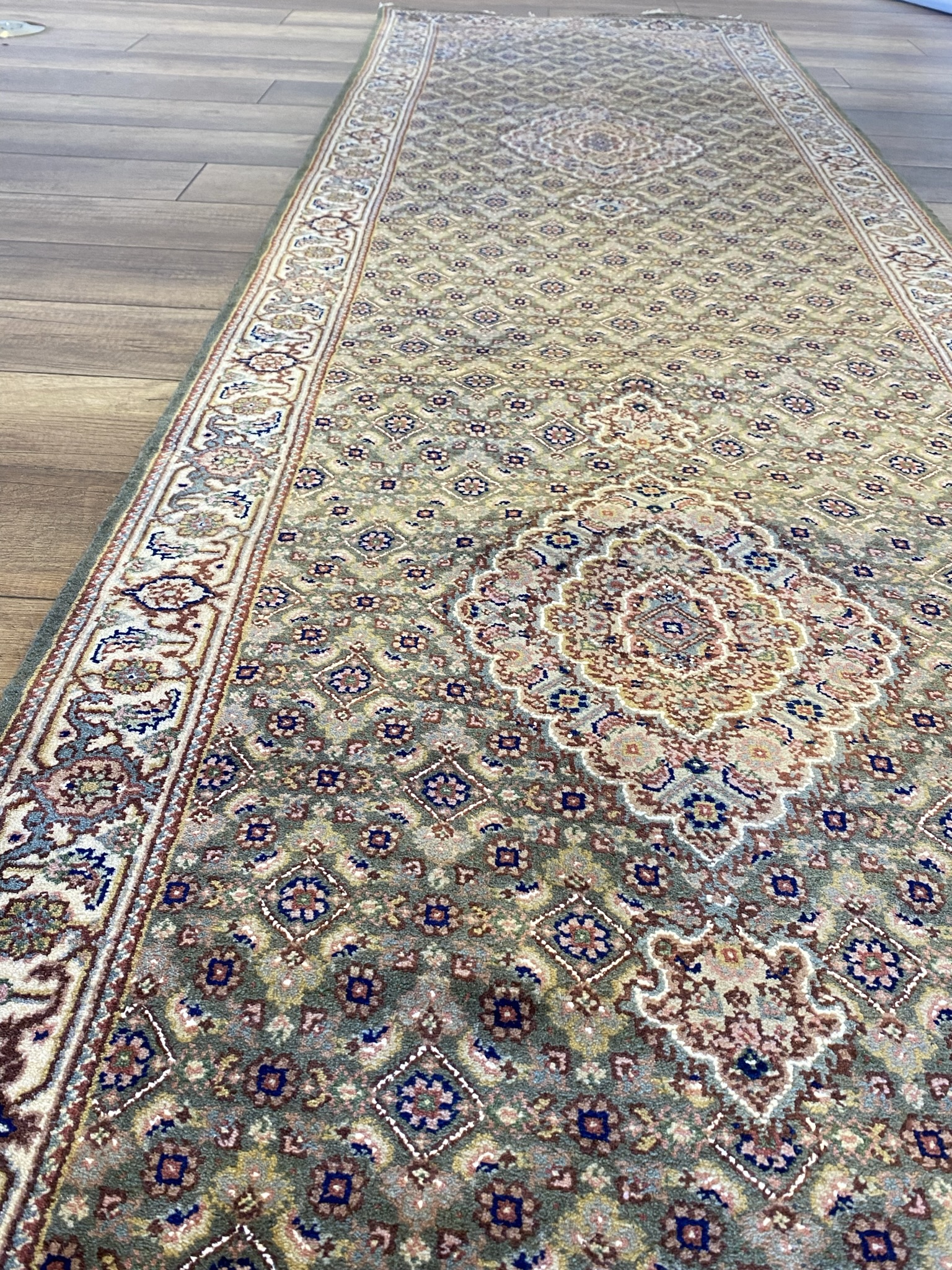 Traditional Persian Medallion Green/Gold — A distinguished traditional persian medallion green/gold featuring Rich tones and medallion design. A statement piece for any space.