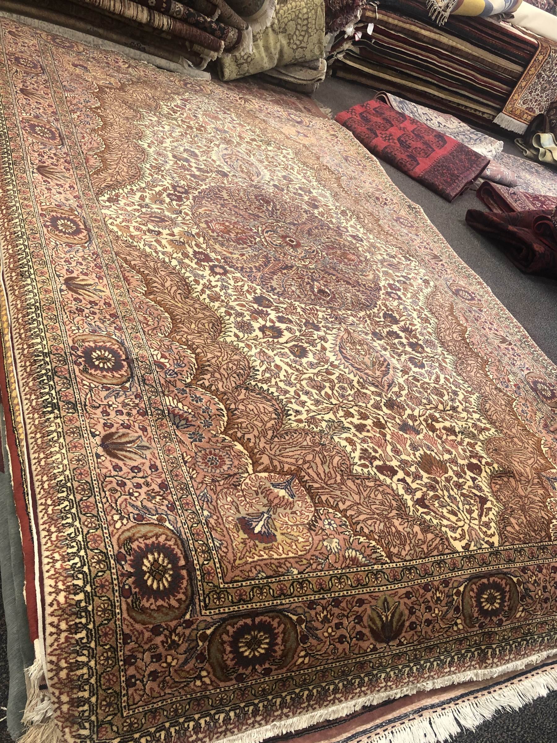 Cream Rust Medallion Rug