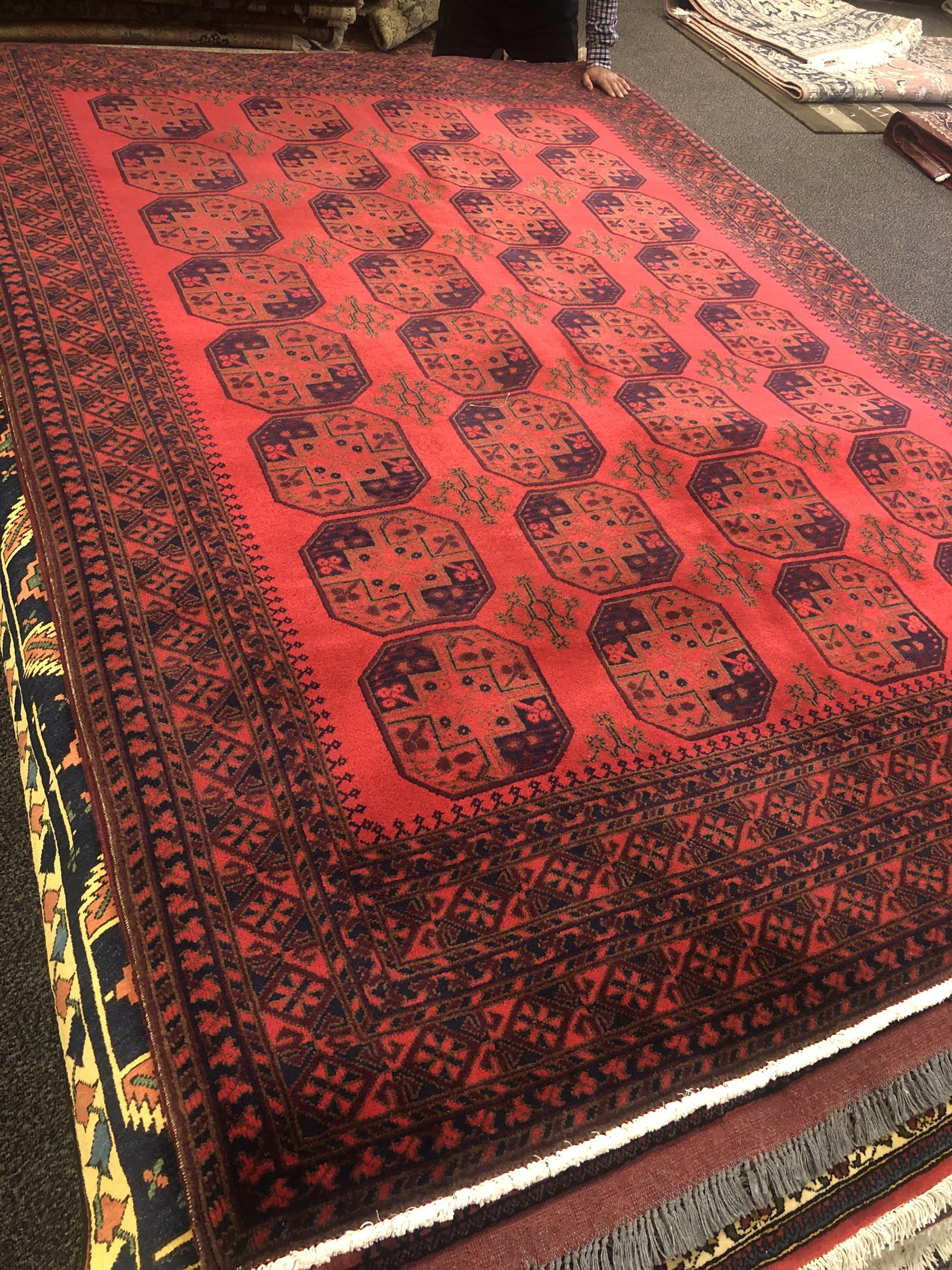 Red Navy All-Over Diamond Rug