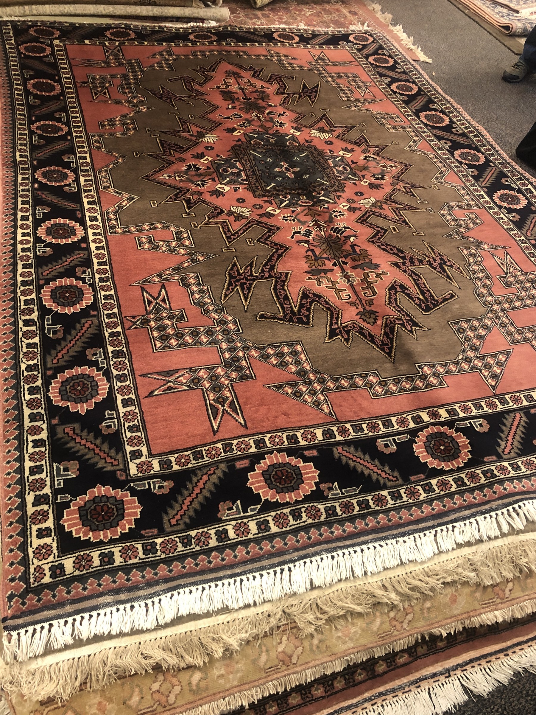 Rust Brown Tribal Medallion Rug
