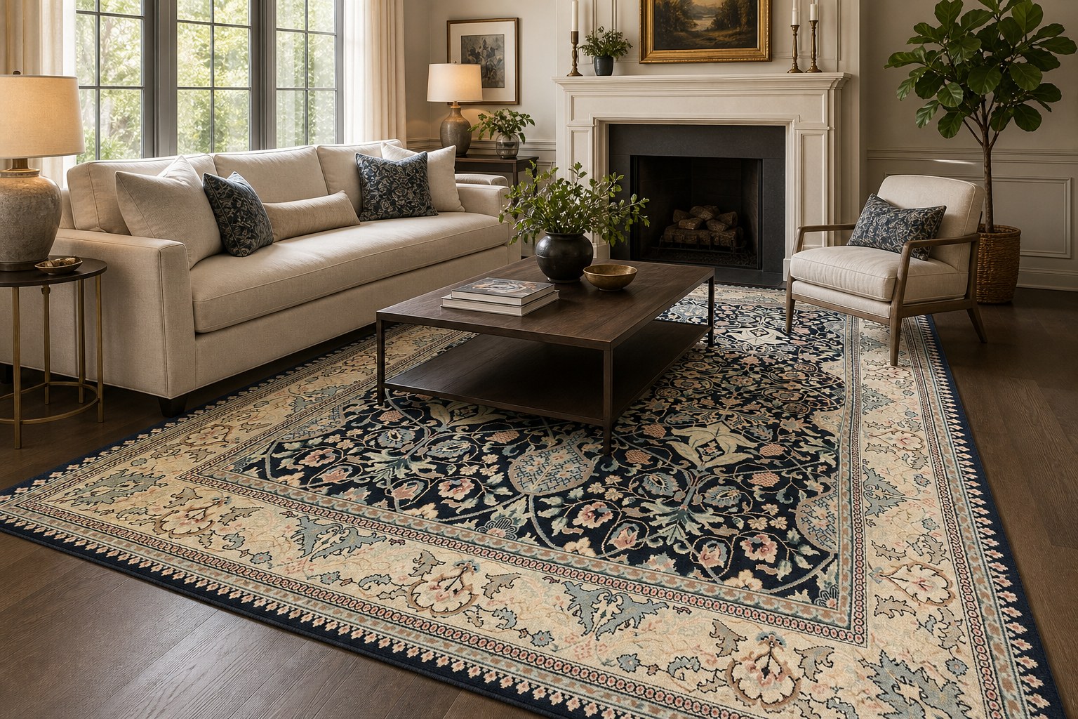 Navy Persian Floral