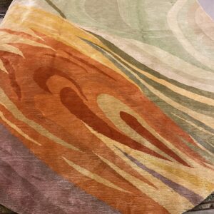 New Arrivals painterly silk oval area rug