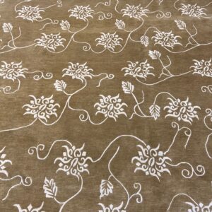 New Arrivals gold and white floral tibetan area rug