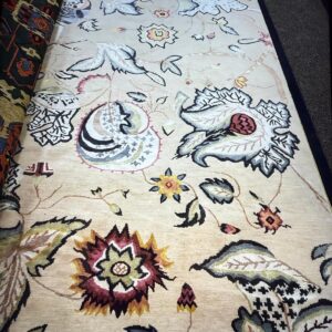 New Arrivals floral wool and silk tibetan area rug